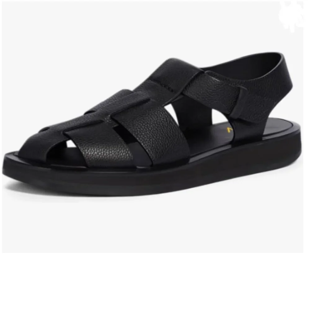 YDN Black Strappy Sandals Round Toe Platform Heels Adjustable Strap Summer Shoes